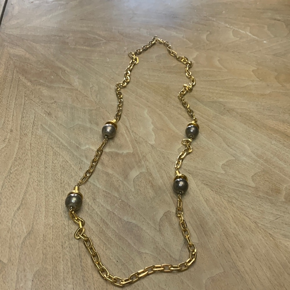 Long gold toned fashion necklace